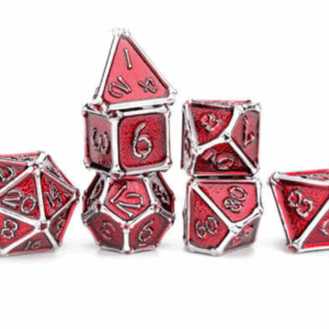 Hymgho Bone Collector Metal Silver W Red Enamel Dice