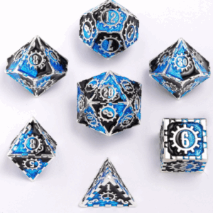 Hymgho Metal Solid Gear Silver W Blue Dice
