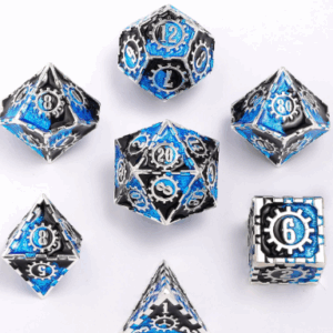 Hymgho Metal Solid Gear Silver W Blueblack Dice
