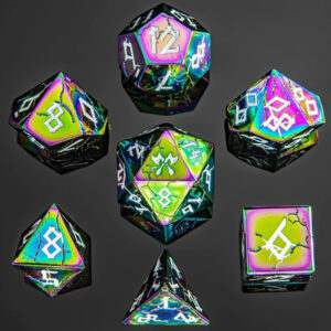 Hymgho Metal Barbarian Rainbow Wwhite Dice