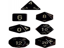 Chessex CHX25428 Dice-Opaque Black/Gold Set