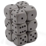 DND Dice Set-Chessex D&D Dice-16mm Opaque Dark Grey and Black Plastic Polyhedral Dice Set-Dungeons and Dragons Dice Includes 12 Dice – D6