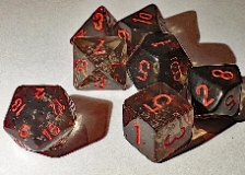 Chessex Translucent Smoke/Red Polyhedral 7-Die Set