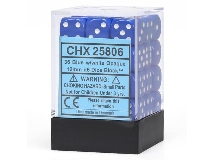 Chessex Opaque 12mm D6 Blue w/ White Dice Block
