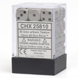 DND Dice Set-Chessex D&D Dice-12mm Opaque Grey and Black Plastic Polyhedral Dice Set-Dungeons and Dragons Dice Includes 36 Dice – D6